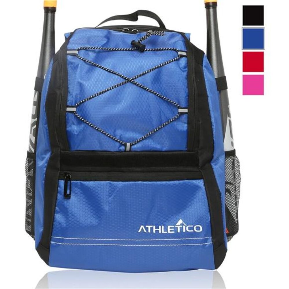 Youth Baseball Bag - Bat Backpack for Baseball, T-Ball & Softball Equipment